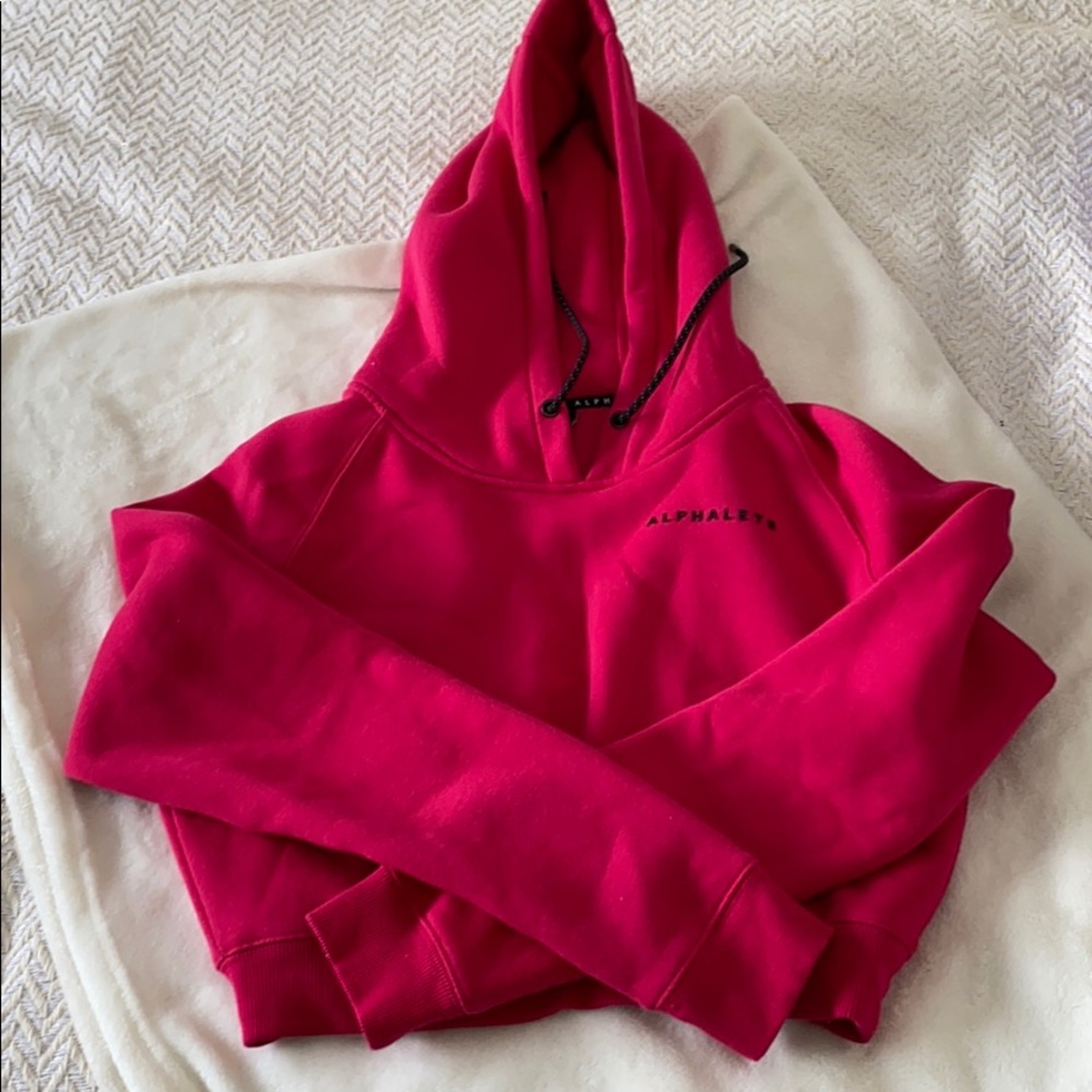 Alphalete Crop Hoodie Hot Pink - S